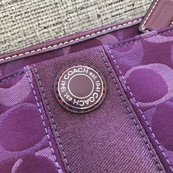 Coach Plum Purple Wristlet Purse - Picture 4 of 9